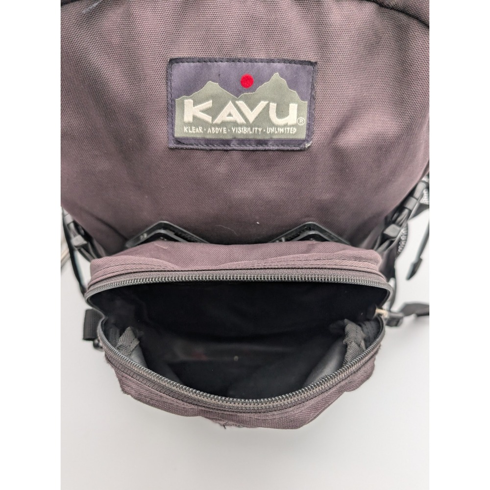 KAVU Canvas Backpack Dark Brown Outdoor Daypack Multi Pocket Repair Needed - Picture 6 of 9